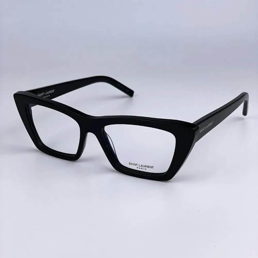 NEW Saint Laurent SL291 001 Black Cat Eye Blue Block Women Eyeglasses